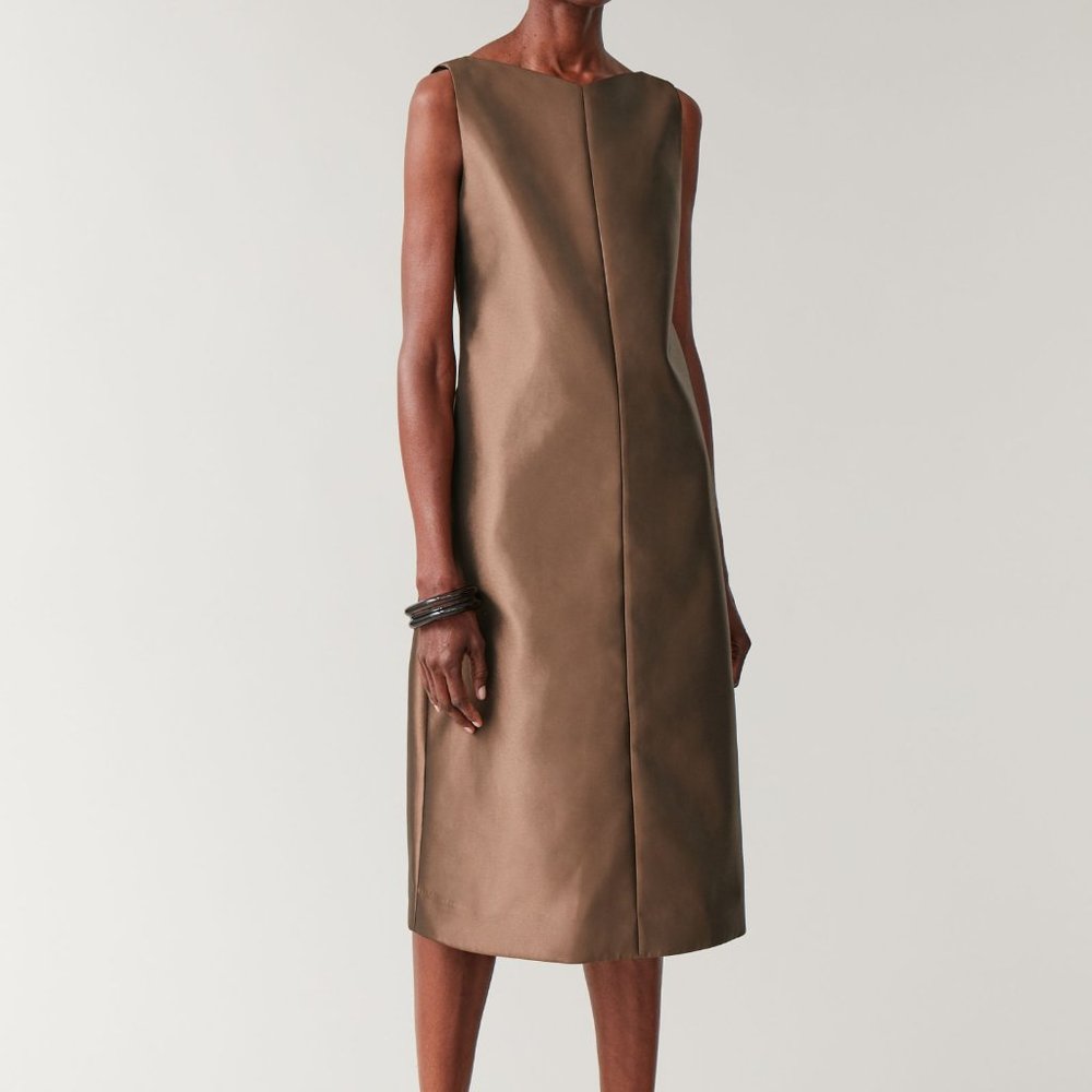 Cos Metallic Sleeveless Dress NWT $150 Sz 4 Bronze